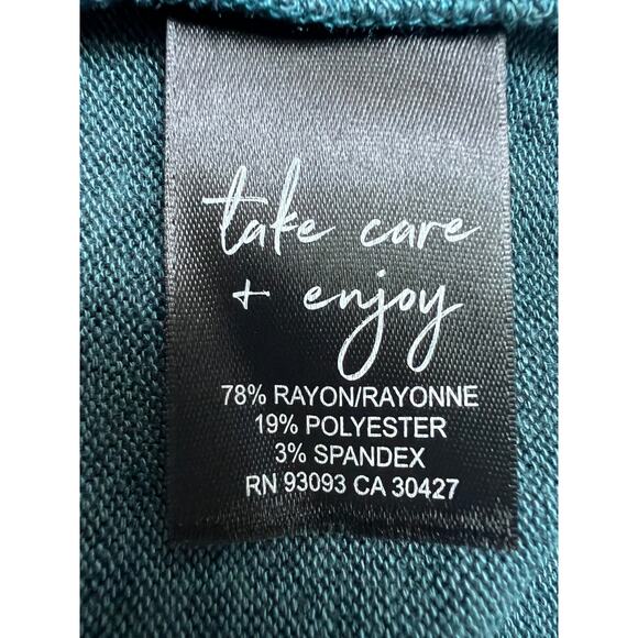 Nic+Zoe NZT Top Sweet Dreams Snap Neck Tee Heathered Teal Women's XSmall New! - Picture 10 of 12